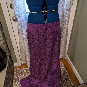 Elegant Purple Paisley Skirt